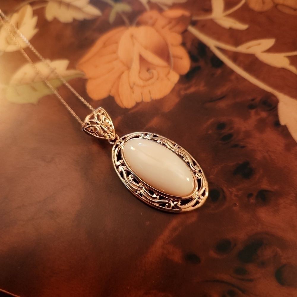 JTV Pink Opal 18K Rose Gold Over Silver Pendant